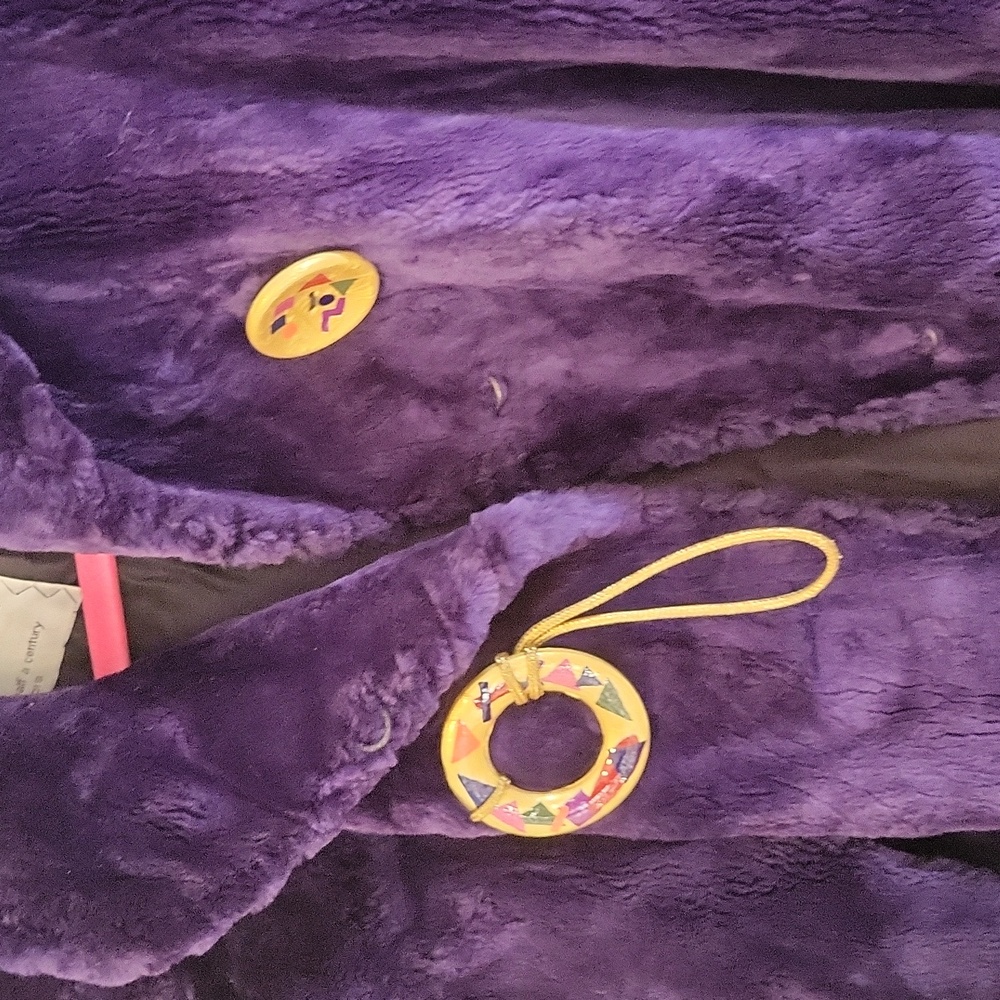 York Furrier Purple Sheared Beaver Coat - Picture 4 of 6